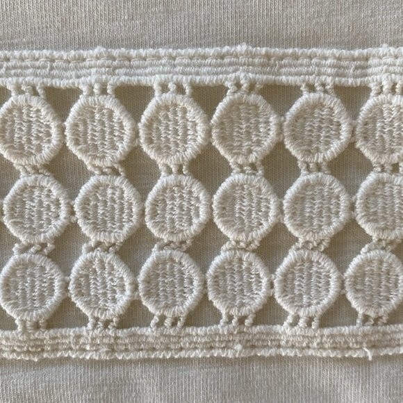 Talbots New! Embroidered Cotton Square Neck Top Long Sleeve Modal Cotton Stretch - Picture 15 of 16